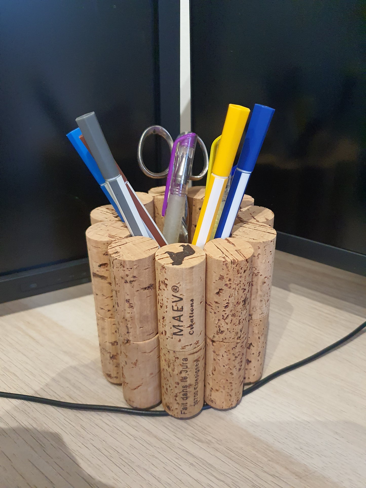 Pots à crayons ronds et carrés (lot de 2)